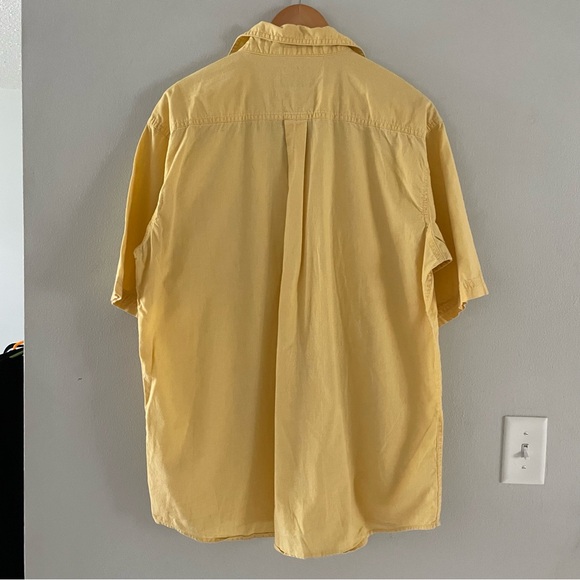 Mens RedHead Yellow Short Sleeve Button Down Shirt - Picture 3 of 4